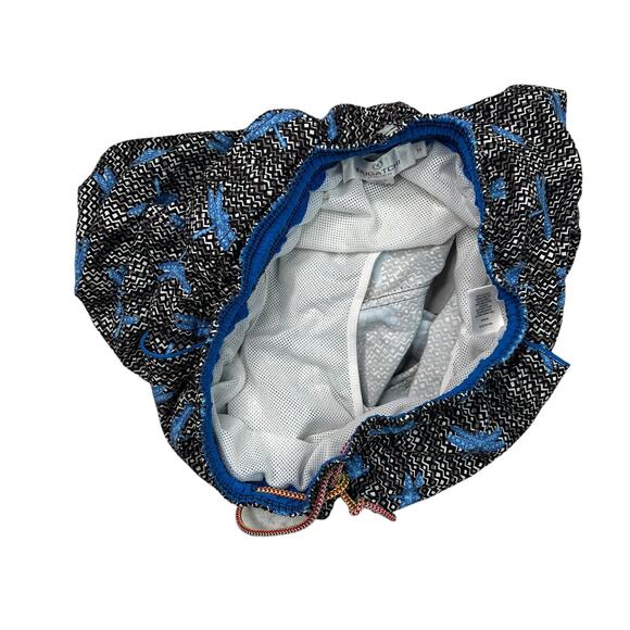 Bugatchi AOP Dragonfly Geometric Built In Brief Swim Trunks Blue Black Medium - Picture 5 of 7
